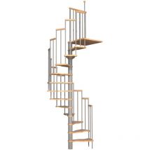 Scala a chiocciola salvaspazio 'onyx' - 15 gradini in faggio (fino a 368 cm) - 165x85 cm - Grigio - Handystairs