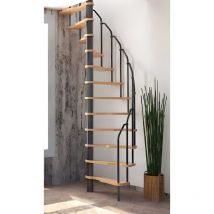 Scala a chiocciola salvaspazio 'Radius' - 140x70 cm - altezza 299 cm - 12 gradini in faggio - Grigio - Handystairs