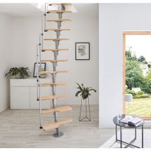 Handystairs - Escalier polyvalent Swirl - Métal avec marches en bois