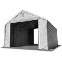 Hall hangar de stockage 6 x 8 m / hauteur de côté 3m tente industrielle avec bâche PRIMEtex pvc 2300 n ignifugé gris
