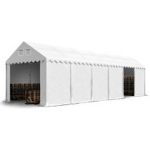 Intent24 - Hangar tente de stockage 3 x 12 m d'élevage de 2,60m de hauteur blanc pvc 800 n imperméables