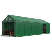 Hangar tente de stockage 3 x 12 m d'élevage de 2,60m de hauteur vert fonce pvc 800 n imperméables