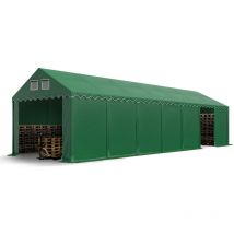 Hangar tente de stockage 4 x 14 m d'élevage de 2,60m de hauteur vert fonce pvc 800 n imperméables