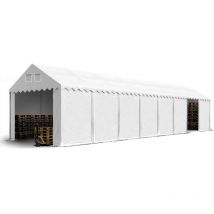 Hangar tente de stockage 4 x 16 m d'élevage de 2,60m de hauteur blanc pvc 800 n imperméables