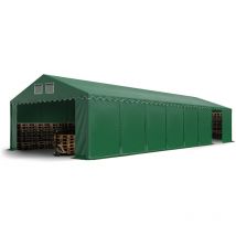 Hangar tente de stockage 5 x 16 m d'élevage de 2,60m de hauteur vert fonce pvc 800 n imperméables