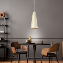 Hänge Lampe Küchen Ess Zimmer Beleuchtung Textil Decken Pendel Leuchte creme Spotlight 1117101