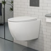 Horow - Hänge wc Kompakte Toilette aus Keramik mit Toilettendeckel mit Absenkautomatik - Toilettenschüssel mit Einloch-Superspin-Spülung - wc Weiß