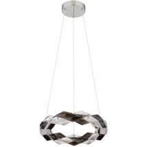 Hängelampe Esstischleuchte Pendellampe Kristalle rauch led Wohnzimmerlampe höhenverstellbar, 24W 840lm neutralweiß, DxH 37 x 130 cm