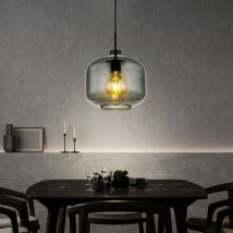 Globo Lighting - Hängelampe Pendellampe Wohnzimmerleuchte Esszimmerlampe Küchenleuchte, Metall Rauchglas schwarz bronzefarben, E27, d 24 cm