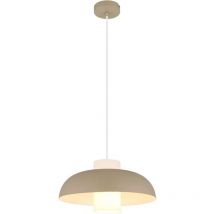 Pendelleuchte Hängelampe sandfarben Esstischlampe Küchenleuchte, Glas opal, 1x E27, DxH 38 x 120 cm