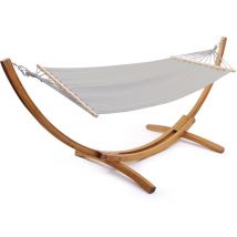 Habitat Et Jardin - Hängematte Holzgestell mit Baumwolltuch 'Dallas' - 3 m - Grau