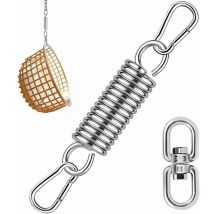Hängematten-Aufhängeset, Hängematten-Federhaken, Edelstahl-Hängesessel mit Karabiner, maximale Belastung bis zu 250 kg, für drinnen, Hängematte,