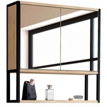 Idmarket - Hängemöbel mit Spiegel für Badezimmer detroit Industriedesign