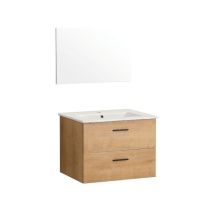 Tezeta - Hängender Badezimmerschrank aus Eiche Lario 80x46