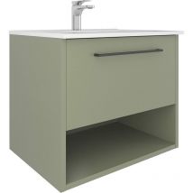 Kassia - Hängendes Badezimmermöbel Soho 60x50x45 cm mit Waschbecken und Soft-Close-Schublade, grün –