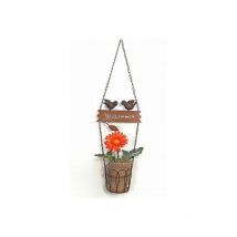 Hänger 18338 Pendentif pour plantes Pampille de fleurs avec oiseaux 'Bienvenue' 70 cm