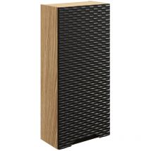 Hängesäule Elora 1 Tür, Schwarz Und Holzoptik