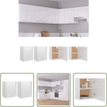 Kalisse - The Living Store Hängeschränke 2 Stk. Hochglanz-Weiß 50x31x60 cm Holzwerkstoff - Küchenschränke - Hängeschränke - Weißer Küchenschrank