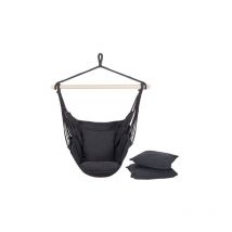 Hängesessel mit Kissen 130x100cm, brasilianische Hängematte, grau