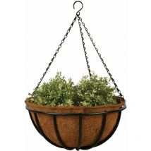 Hanging Basket avec Structure en métal, ø 35 cm, avec Insert Coco, Hauteur 13 cm, avec chaîne de Suspension Fei Yu