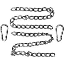 Longziming - Hanging Chair Chain 4-Mm Hammock Chain Stainless Steel Chain 100 /39.37in Chain Length, with Two Carabiners, for Swings, Hanging Chairs