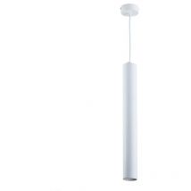 Optonica - Suspension Moderne GU10 Blanche Diffuseur Blanc H50cm
