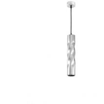 Suspension Moderne Torsade GU10 Argent H30cm