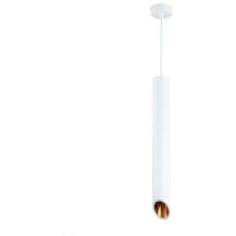 Optonica - Suspension Moderne GU10 Blanche Diffuseur Or H50cm