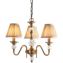 Interiors 1900 - Interiors Polina Antique Brass - 3 Light Multi Arm Ceiling Pendant Chandelier Antique Brass, E14