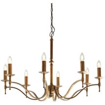 Interiors 1900 - Interiors - 8 Light Chandelier Antique Brass Finish, E14