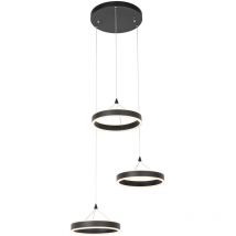 Hängelampe schwarz rund inkl. led 3-stufig dimmbar 3-Licht - Lyani