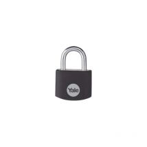 YE3B/38/119/1/BK Standardsicherheit 38 mm Aluminium Vorhängeschloss - Schwarz - offener Bügel - 3 Schlüssel - Yale