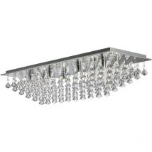 Hanna 8 ljus rektangel tak spolljus krom med pyramidkristaller, G9 - Searchlight