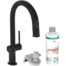 Aqittura M91 - Mitigeur d'évier avec bec extractible et filtration, noir mat 76801670 - Hansgrohe