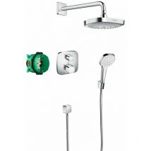 Hansgrohe Croma Select E - Brausegarnitur 180 mit Thermostat Ecostat E, 2 Strahlarten, Chrom 27294000