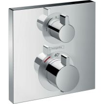 Hansgrohe - Ecostat Square thermostat de douche 15714000 chromé , thermostat encastré, pour 2 Verbraucher