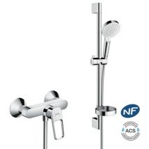 Hansgrohe Logis Loop Shower Set Mixer + Hand shower 2 jets + Bar 65cm + Soap dish + Flexible, Chrome (71247000-Crometta2)