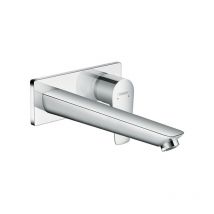 Talis e Mitigeur lavabo encastré mural, bec 225 mm, bonde à écoulement libre chromé - Hansgrohe