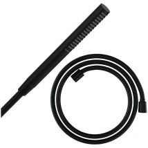 Hansgrohe - Pulsify s 100 EcoSmart rociador negro mate + flexo de ducha Designflex 200 cm negro mate