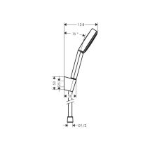 Hansgrohe Set Logis Loop shower mixer + 3 jet Hand shower XXL 105mm + Shower hose 125cm holder, Chrome (71247000-Pulsify)
