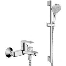 Hansgrohe Vernis Blend Kit Bath/shower mixer + Ecosmart 2 jets shower + Bar 65cm, Chrome (71440000-Vernis)