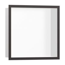 XtraStoris Individual - Niche murale avec cadre design, 300x150x100 mm, blanc mat / chrome noir brossé 56099340 - Hansgrohe