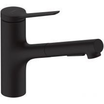 Hansgrohe - Zesis M33 Küchenmischer 150 mit 2-Strahl-Ausziehbrause, Mattschwarz (74800670)