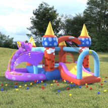 Happy Hop - Castello Gonfiabile con Scivolo 350x346x240 cm in pvc Multicolore