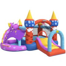 Happy Hop - Château gonflable avec toboggan 350x346x240 cm pvc