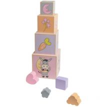 Blocchi Impilabili in Legno Donkey Rosa/Viola/Arancione Happy People