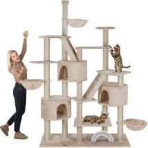 Happypet - xxl Kratzbaum Simba deckenhoch 260 cm - Kletterbaum Paradies, Extra Breit, Höhlen, Liegemulden, Großer Katzenbaum Stabil für Katzen, 9 cm