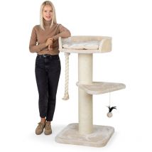 Happypet - Premium Kratzbaum Grosse Katzen Stabil 'Felix' - Katzenbaum, Kletterbaum, für Maine Coon, Natursisal, Dicke Stämme mit 18 cm, 120 cm Hoch