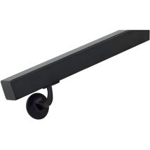 Ringhiera per scale in legno duro 40 x 40 mm. 1x primerizzato nero. 390 cm