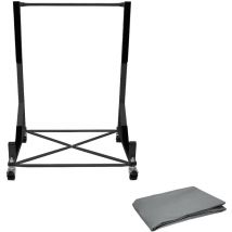Ecd Germany - Compatible pour Chariot Hardtop Capote Support Rigide Toit Rangement - Acier - Noir - 76,5 x 52 x 93,5 cm - avec Couverture Housse de